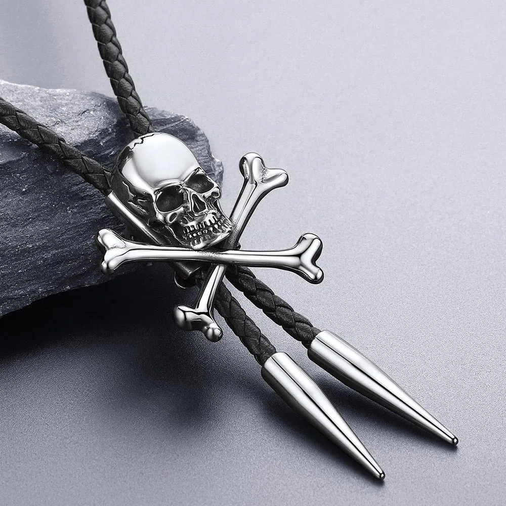 Cowboy Crossbone Skull Bolo Tie for Men Women sold by FaithHeart product image thumbnail 3