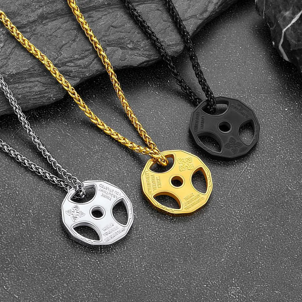 Fitness Weight Plate Necklace Gym Gift for Men Women sold by FaithHeart product image thumbnail 3