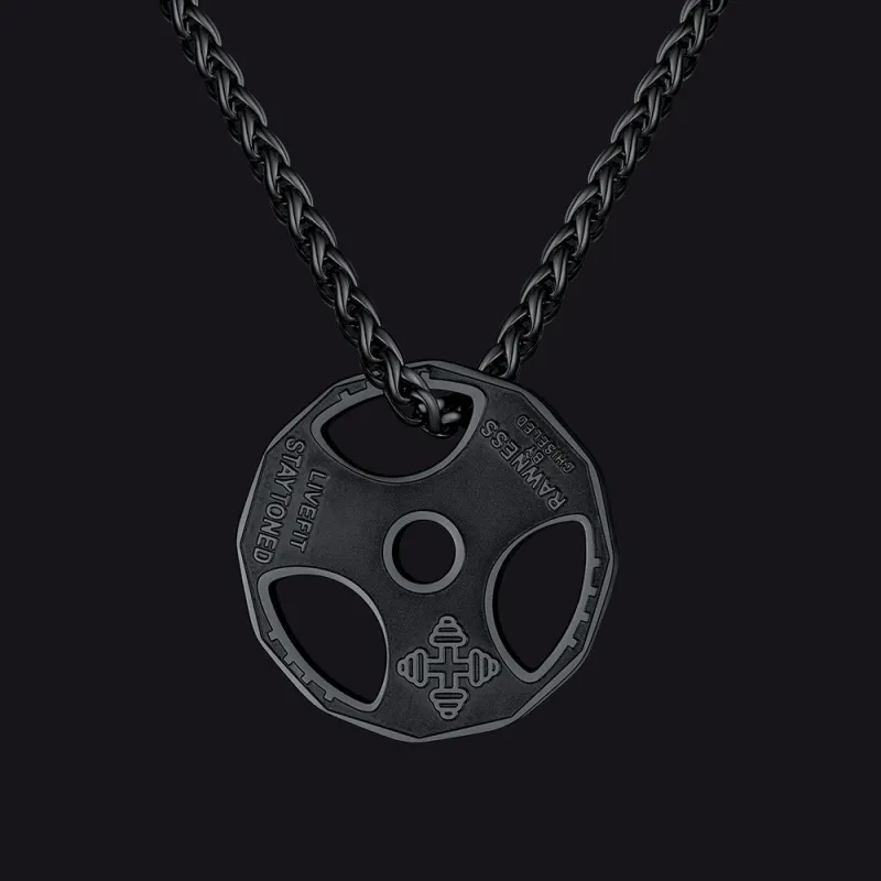 Fitness Weight Plate Necklace Gym Gift for Men Women sold by FaithHeart