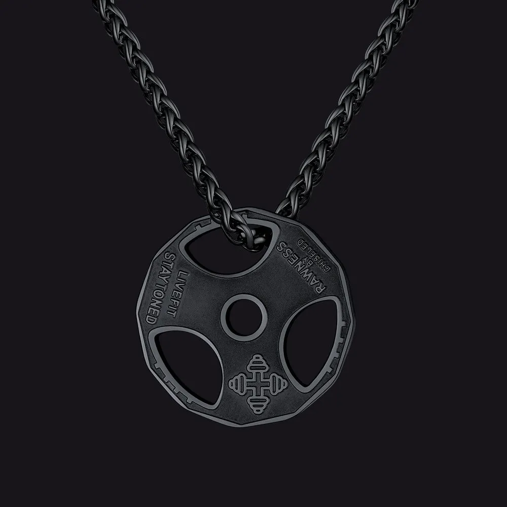 Fitness Weight Plate Necklace Gym Gift for Men Women sold by FaithHeart