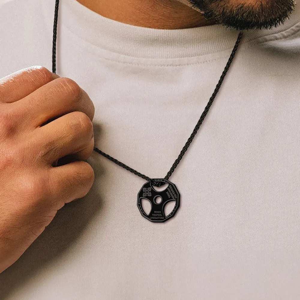 Fitness Weight Plate Necklace Gym Gift for Men Women sold by FaithHeart product image thumbnail 2