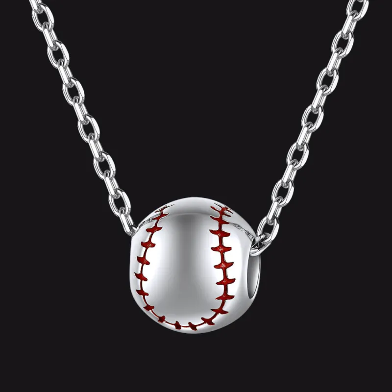 Sterling Silver Baseball Pendant Necklace for Women Boys sold by FaithHeart