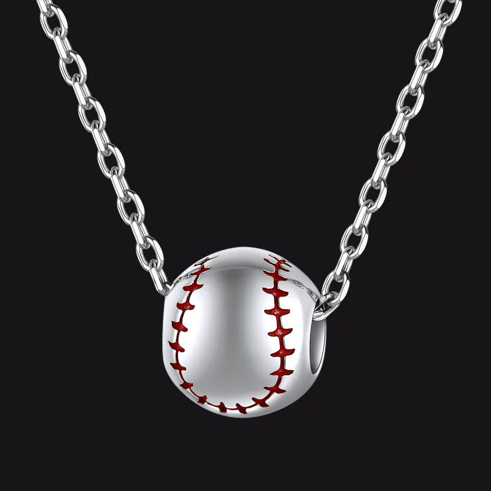 Sterling Silver Baseball Pendant Necklace for Women Boys sold by FaithHeart