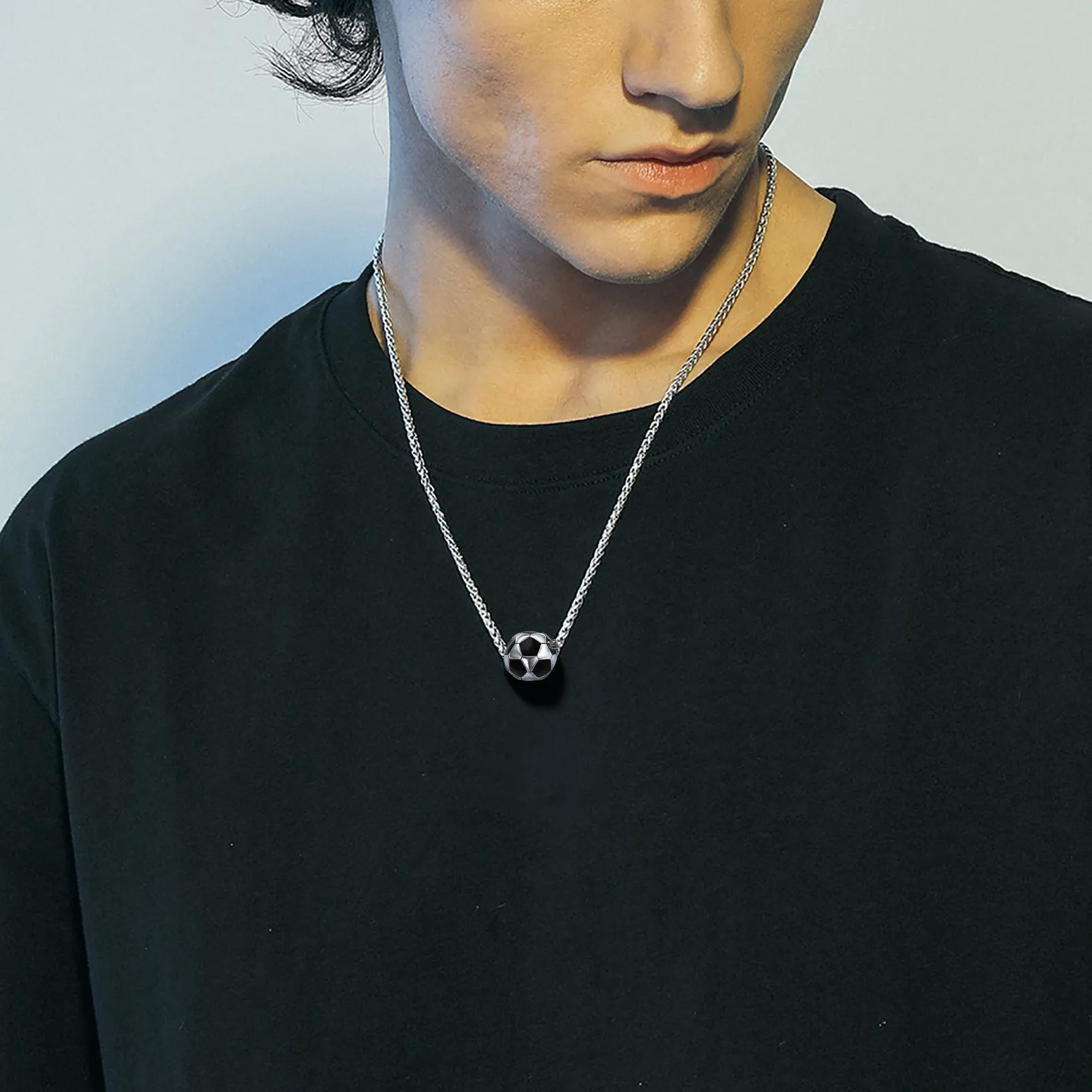 Trendy 3D Soccer Pendant Sport Necklace for Men Women sold by FaithHeart product image thumbnail 4