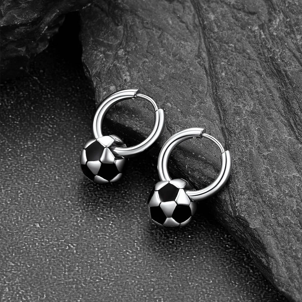 Sport 3D Soccer Hoop Earrings for Men Women sold by FaithHeart product image thumbnail 5