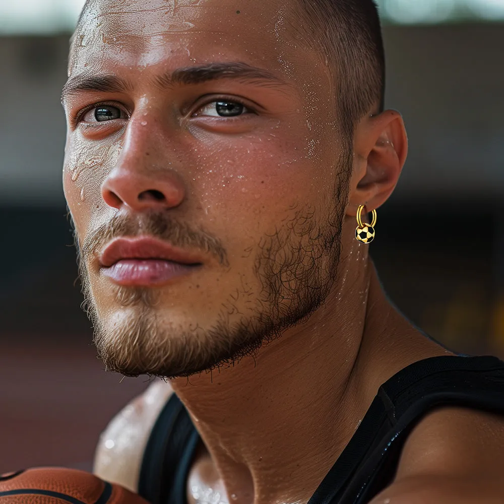 Sport 3D Soccer Hoop Earrings for Men Women sold by FaithHeart product image thumbnail 2