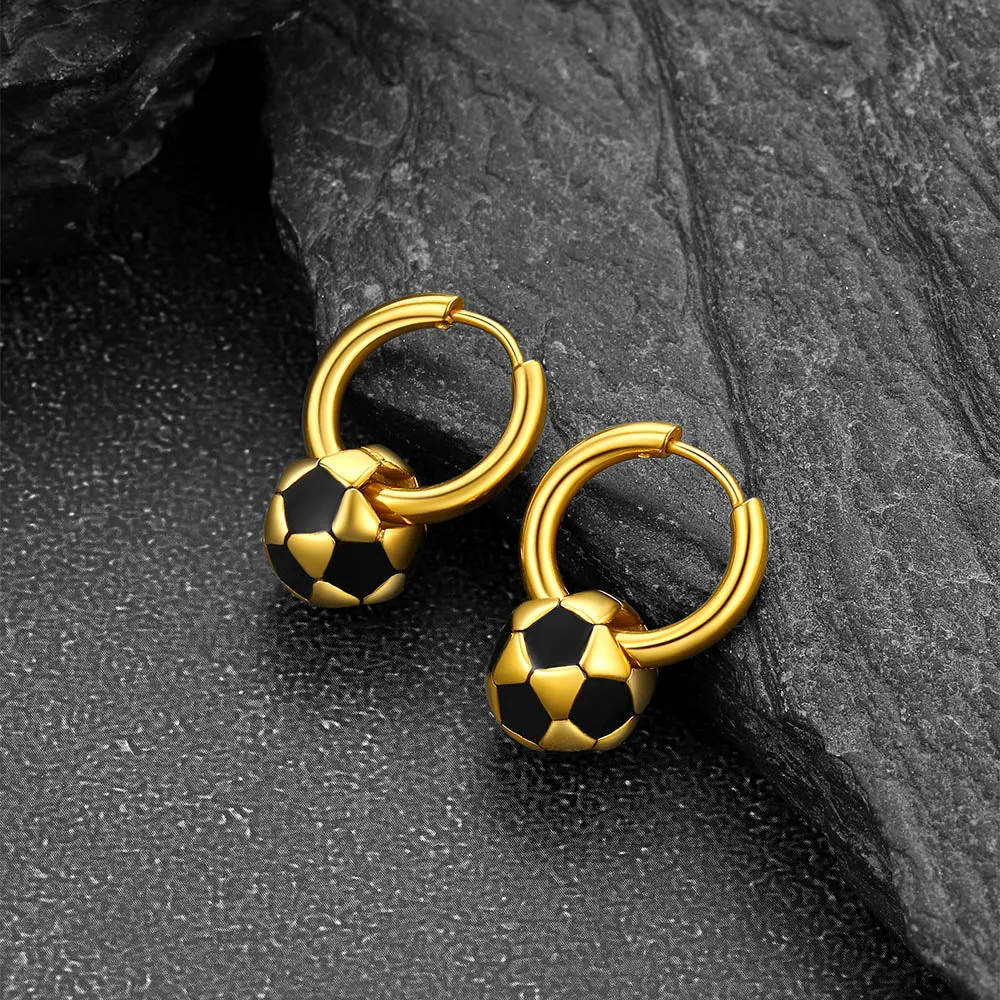 Sport 3D Soccer Hoop Earrings for Men Women sold by FaithHeart product image thumbnail 4