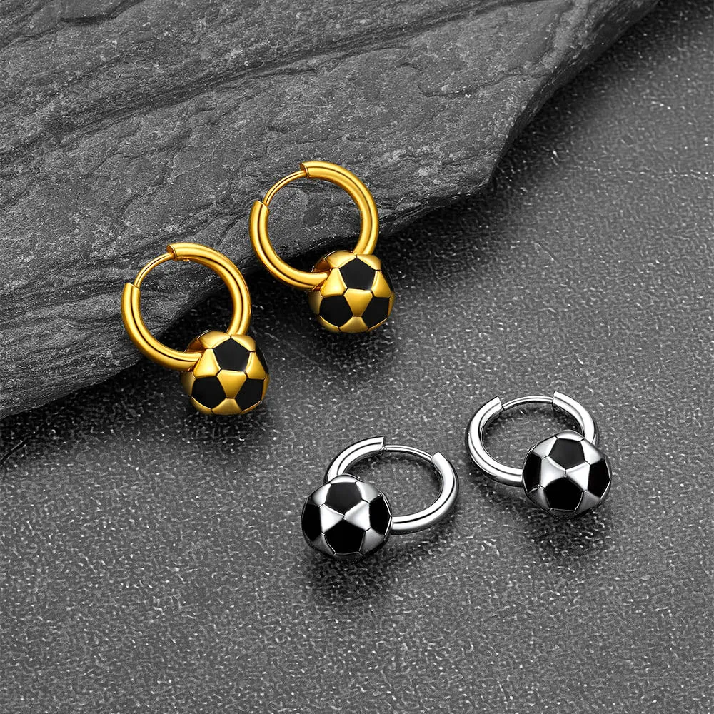 Sport 3D Soccer Hoop Earrings for Men Women sold by FaithHeart product image thumbnail 3