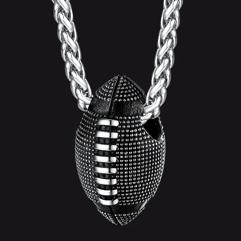 American Football Pendant Necklace for Men Sport Fans sold by FaithHeart