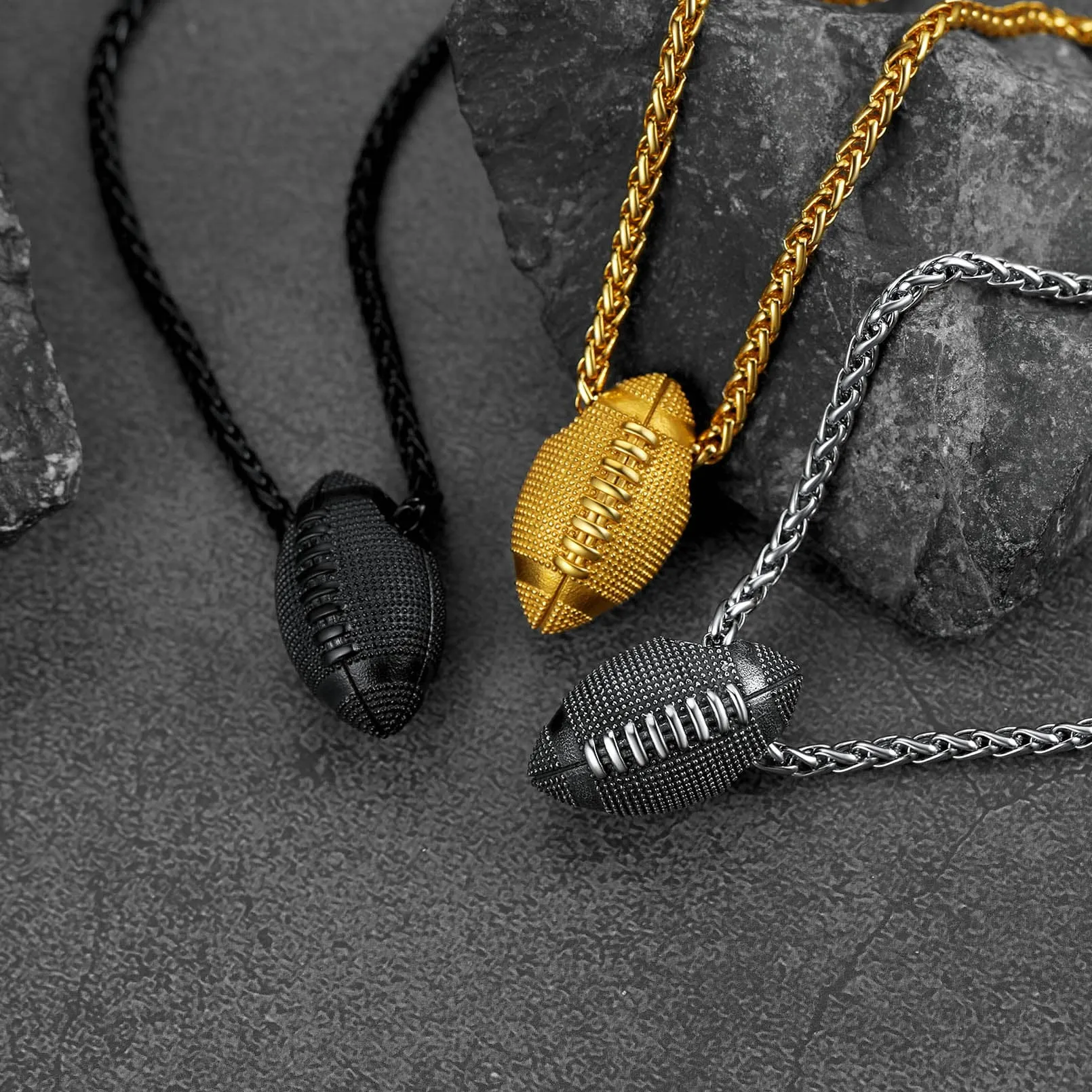 American Football Pendant Necklace for Men Sport Fans sold by FaithHeart product image thumbnail 3