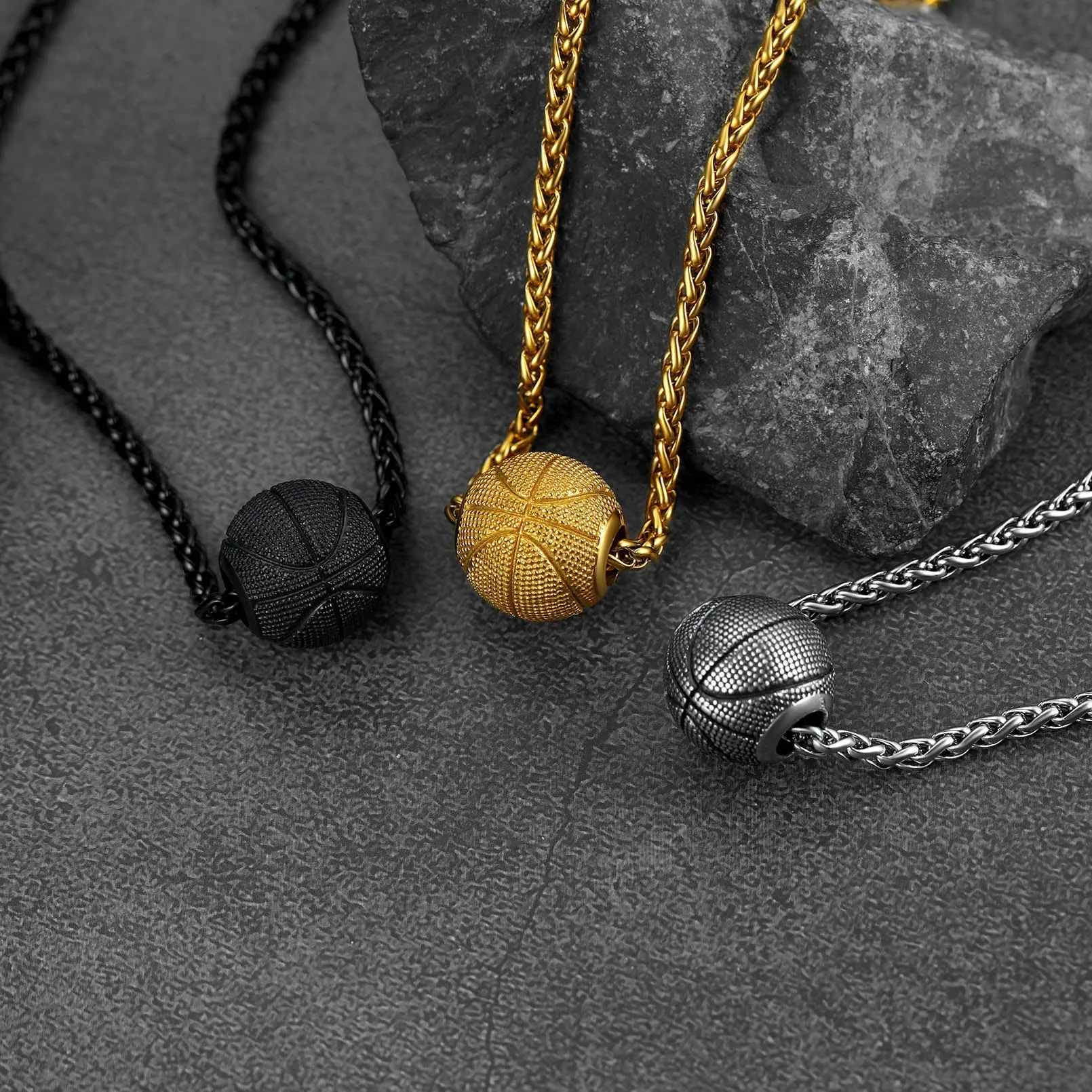 3D Basketball Pendant Necklace for Boys Men sold by FaithHeart product image thumbnail 4