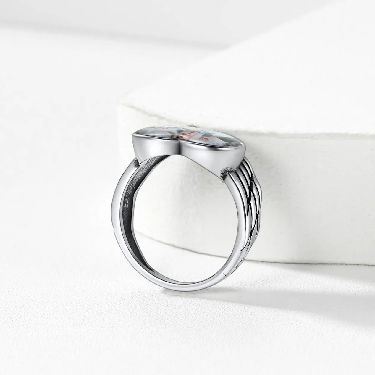 Personalized Photo Heart Angel Wing Ring with Picture for Women Men sold by FaithHeart product image thumbnail 4