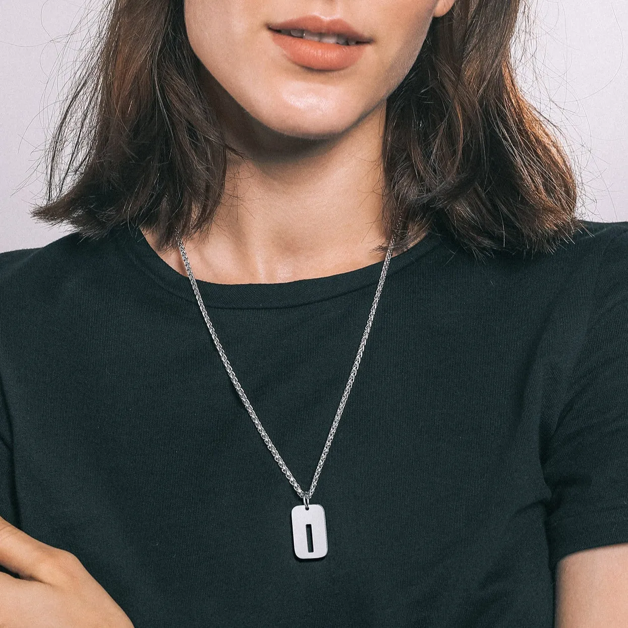 Personalized Hollow Letter Initial Dog Tag Pendant Necklace for Men Women sold by FaithHeart product image thumbnail 4