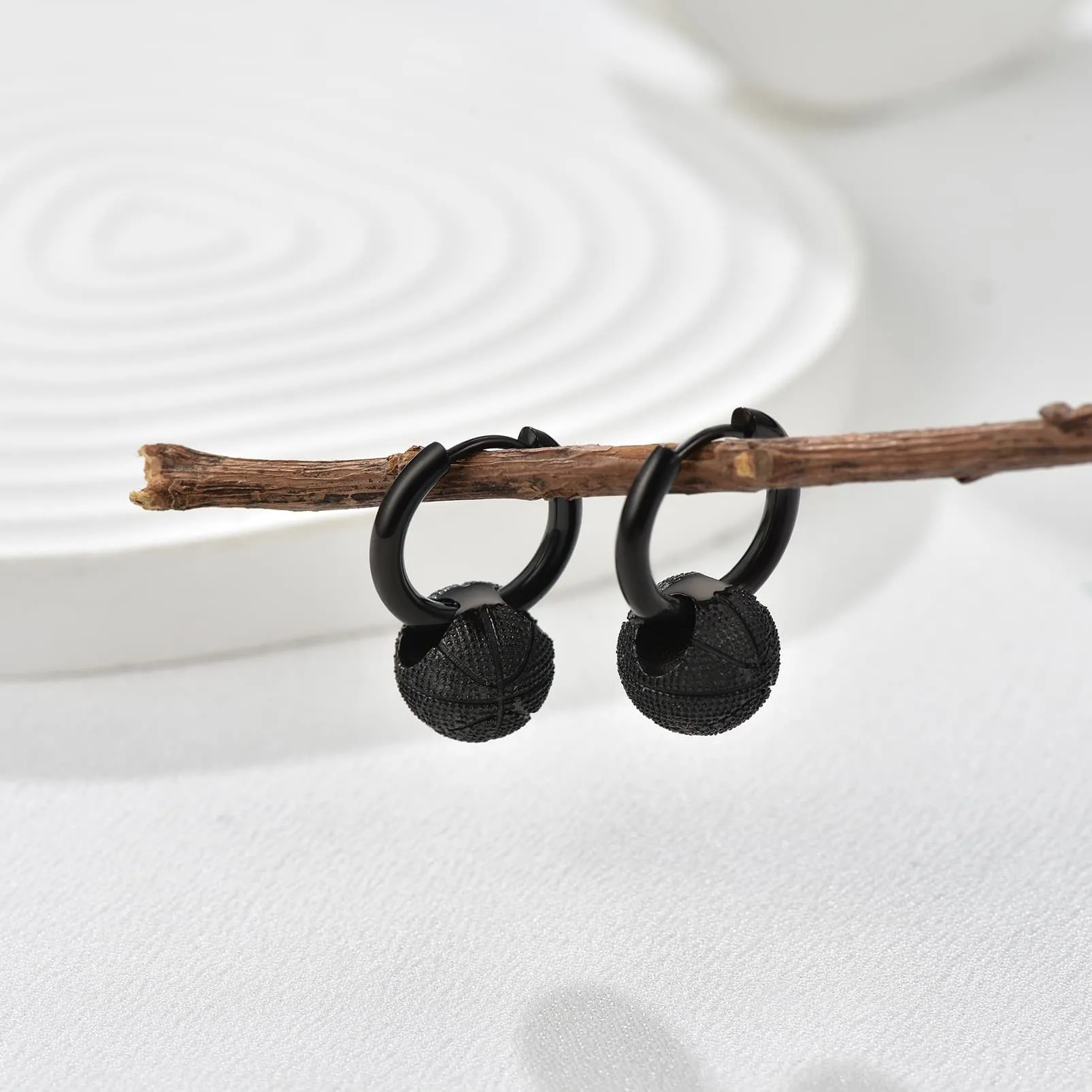 Basketball Dangle Hoop Earrings for Men Women sold by FaithHeart product image thumbnail 5