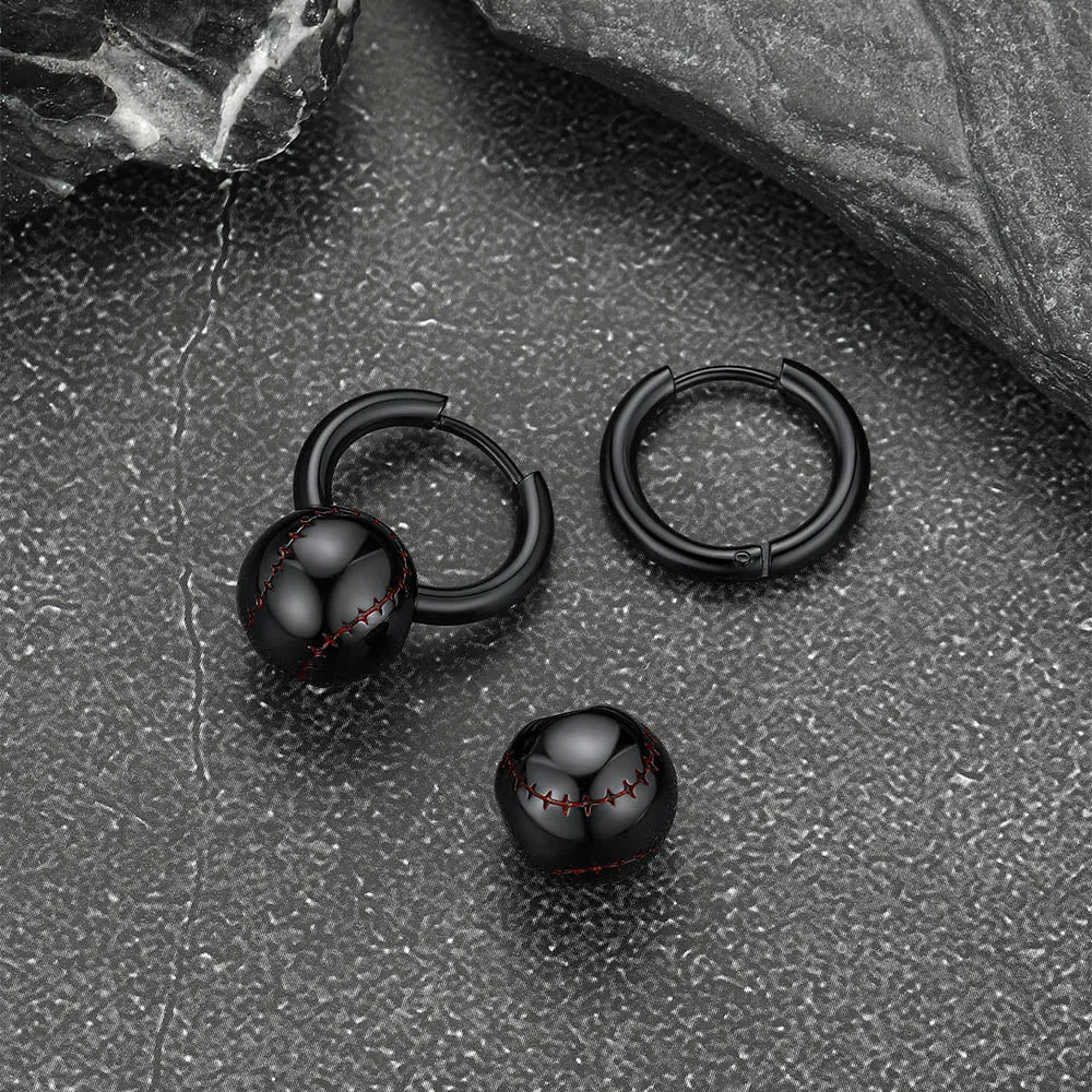 Baseball Drop Hoop Earrings for Men Women sold by FaithHeart product image thumbnail 5