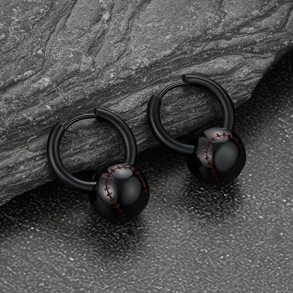Baseball Drop Hoop Earrings for Men Women sold by FaithHeart product image thumbnail 4