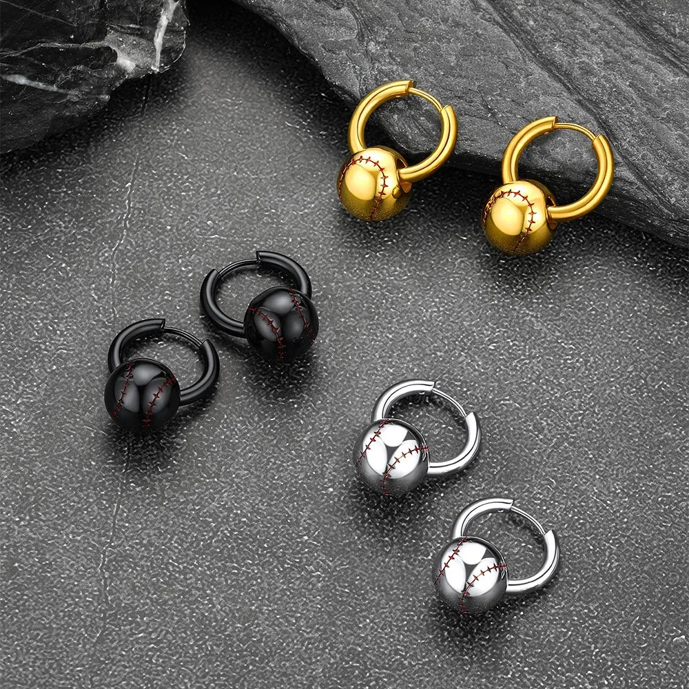 Baseball Drop Hoop Earrings for Men Women sold by FaithHeart product image thumbnail 3