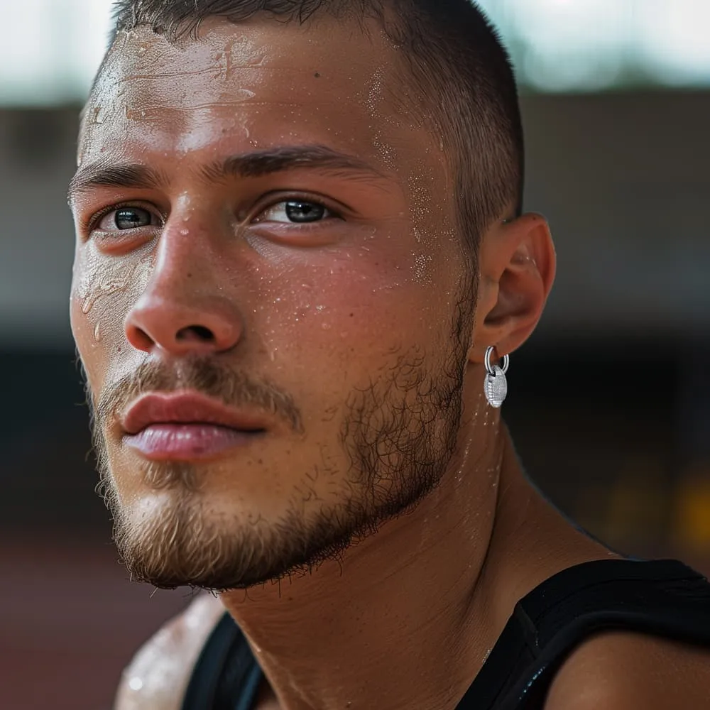 American Football Dangle Hoop Earrings for Men Women sold by FaithHeart product image thumbnail 3