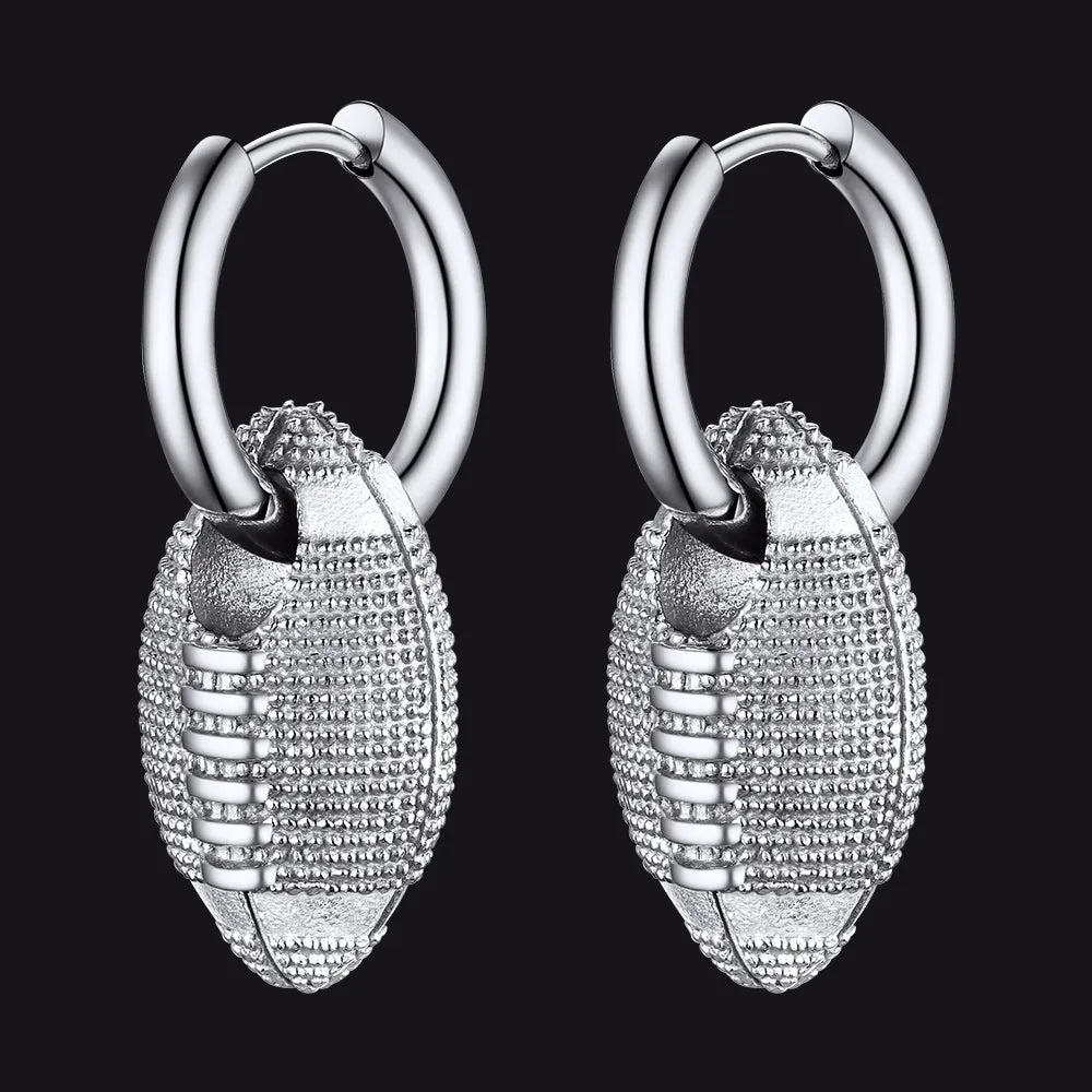 American Football Dangle Hoop Earrings for Men Women sold by FaithHeart