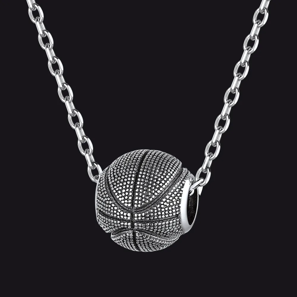 925 Sterling Silver Basketball Pendant Sport Necklace sold by FaithHeart