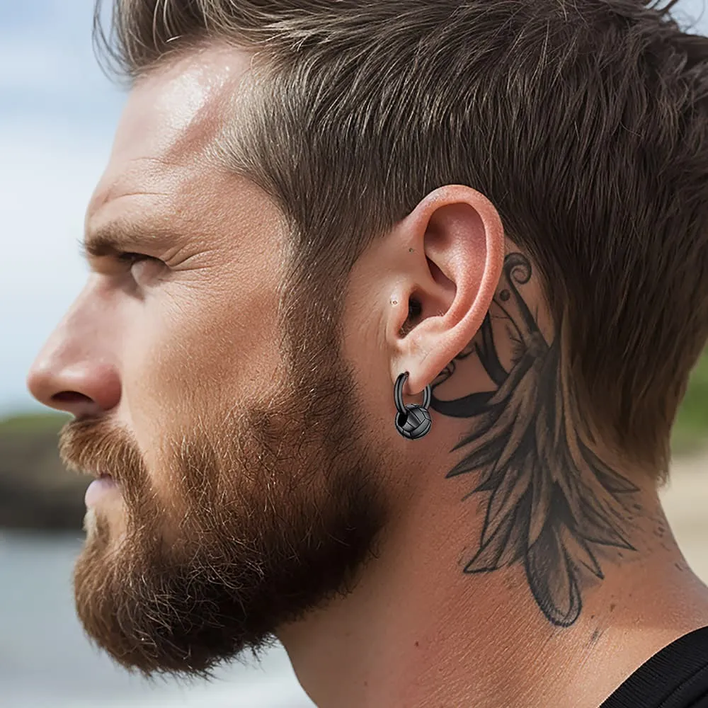 Flash Sale Volleyball Dangle Hoop Earrings for Men Women sold by FaithHeart product image thumbnail 2