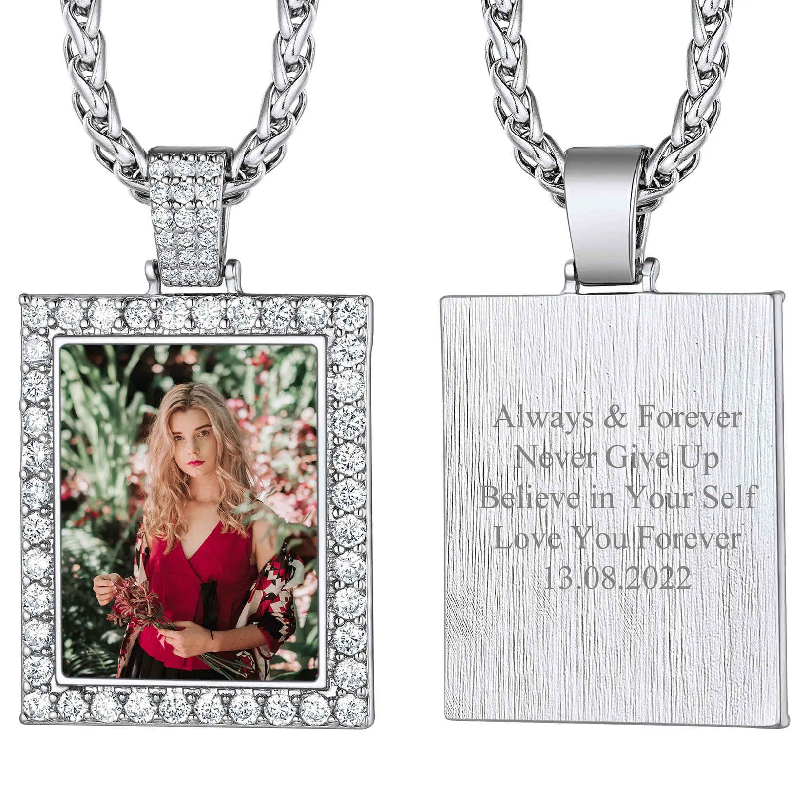 Customized Frame Picture Necklace Memorial Gift for Women Men sold by FaithHeart