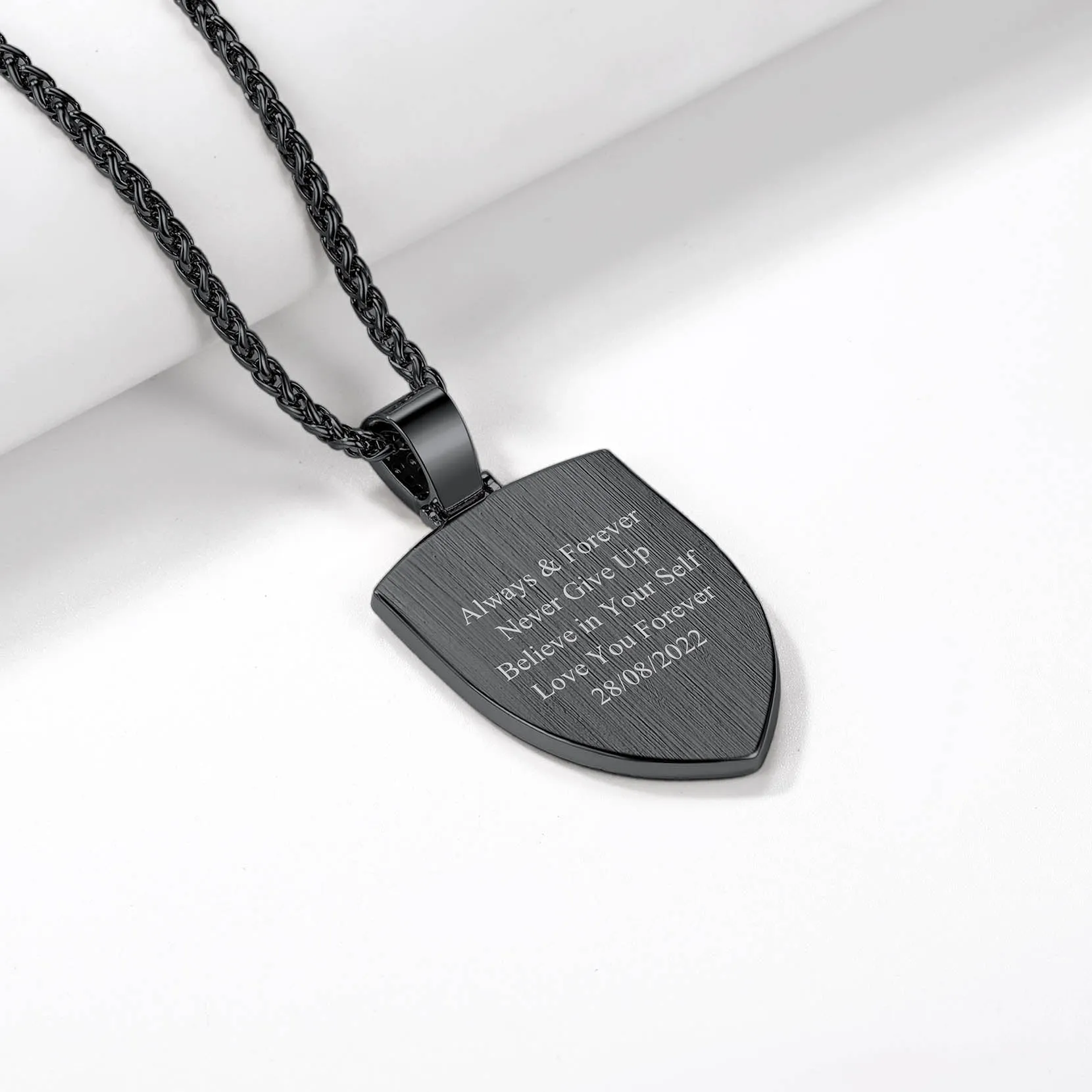 Custom CZ Shield Picture Necklace Pendant for Men Women sold by FaithHeart product image thumbnail 4