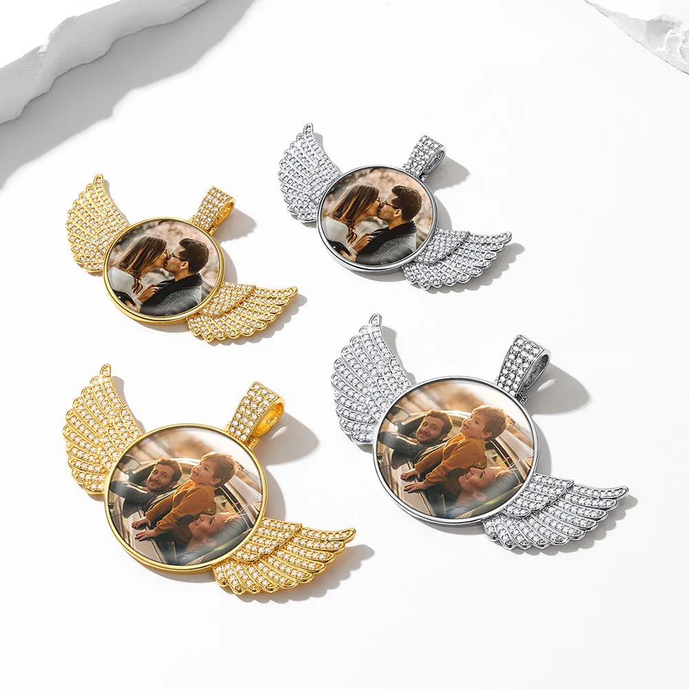 Personalized Angel Wings Picture Necklace Memorial Gift for Men Women sold by FaithHeart product image thumbnail 5