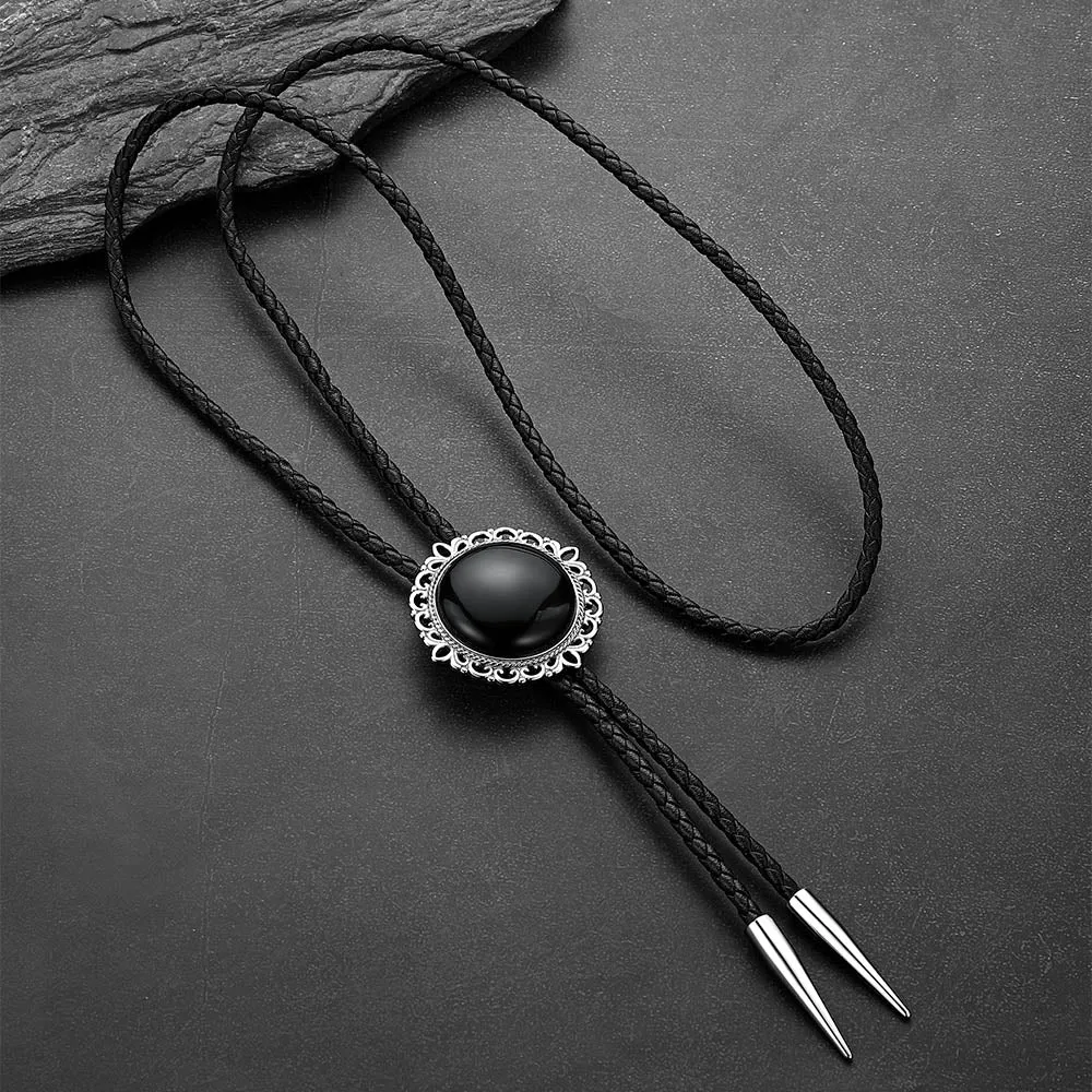 Western Wedding Black Onyx Bolo Ties for Men Women sold by FaithHeart product image thumbnail 5