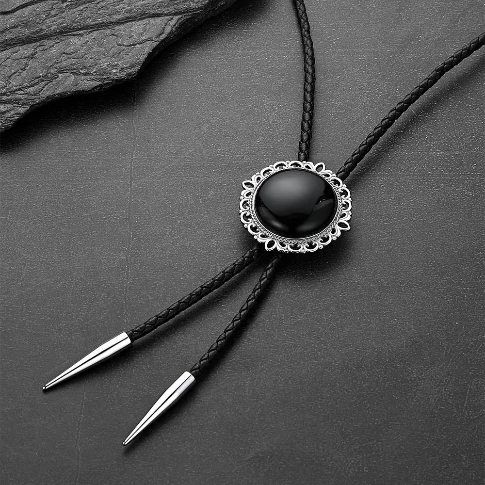 Western Wedding Black Onyx Bolo Ties for Men Women sold by FaithHeart product image thumbnail 4