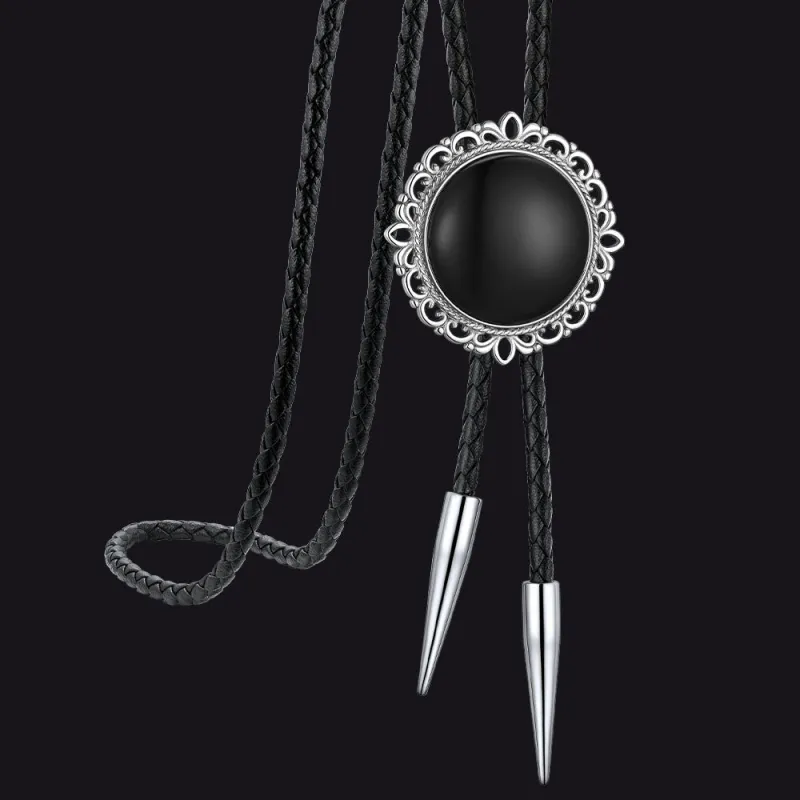 Western Wedding Black Onyx Bolo Ties for Men Women sold by FaithHeart