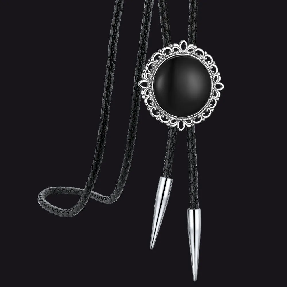 Western Wedding Black Onyx Bolo Ties for Men Women sold by FaithHeart