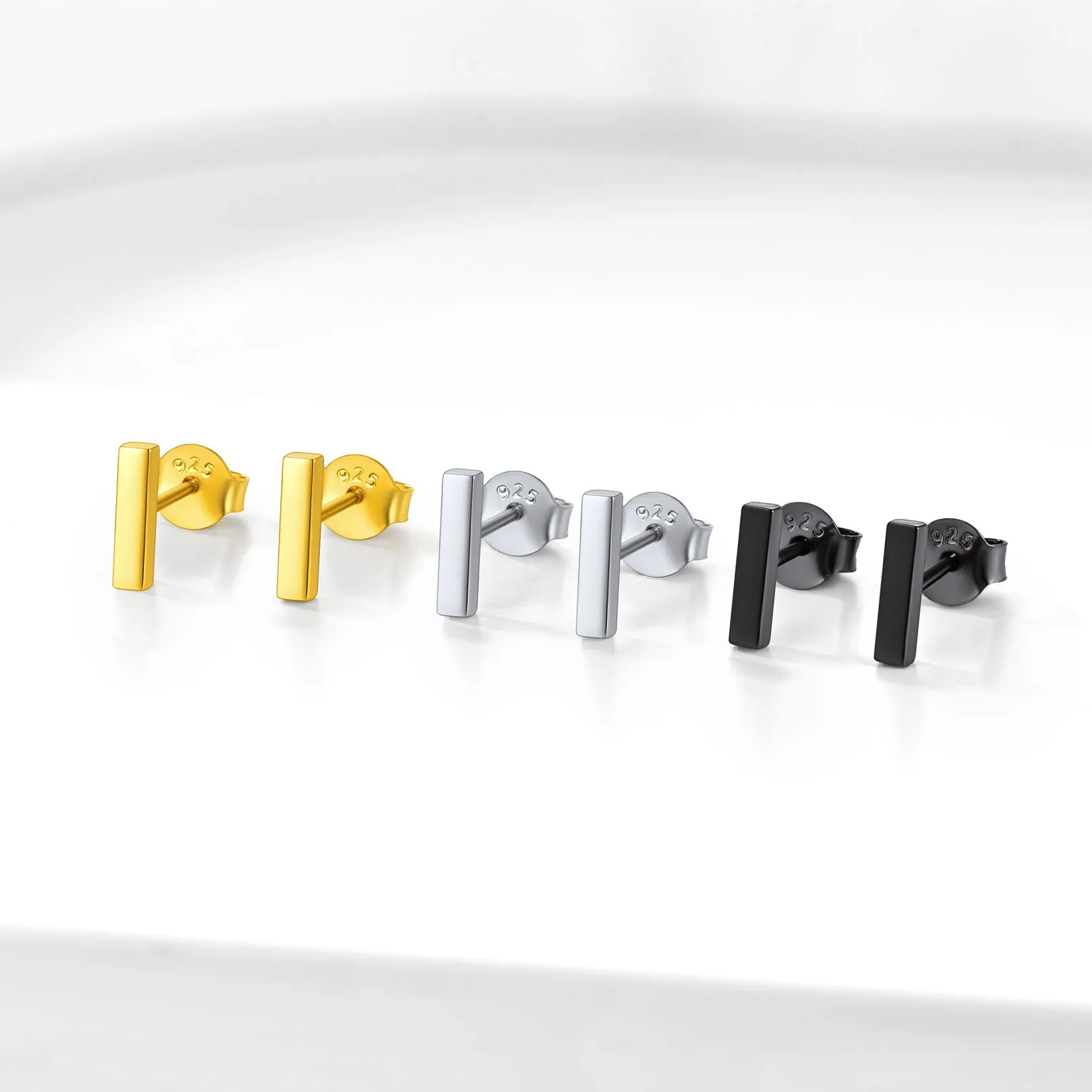 Sterling Silver Simple Bar Stud Earrings for Women sold by FaithHeart product image thumbnail 4