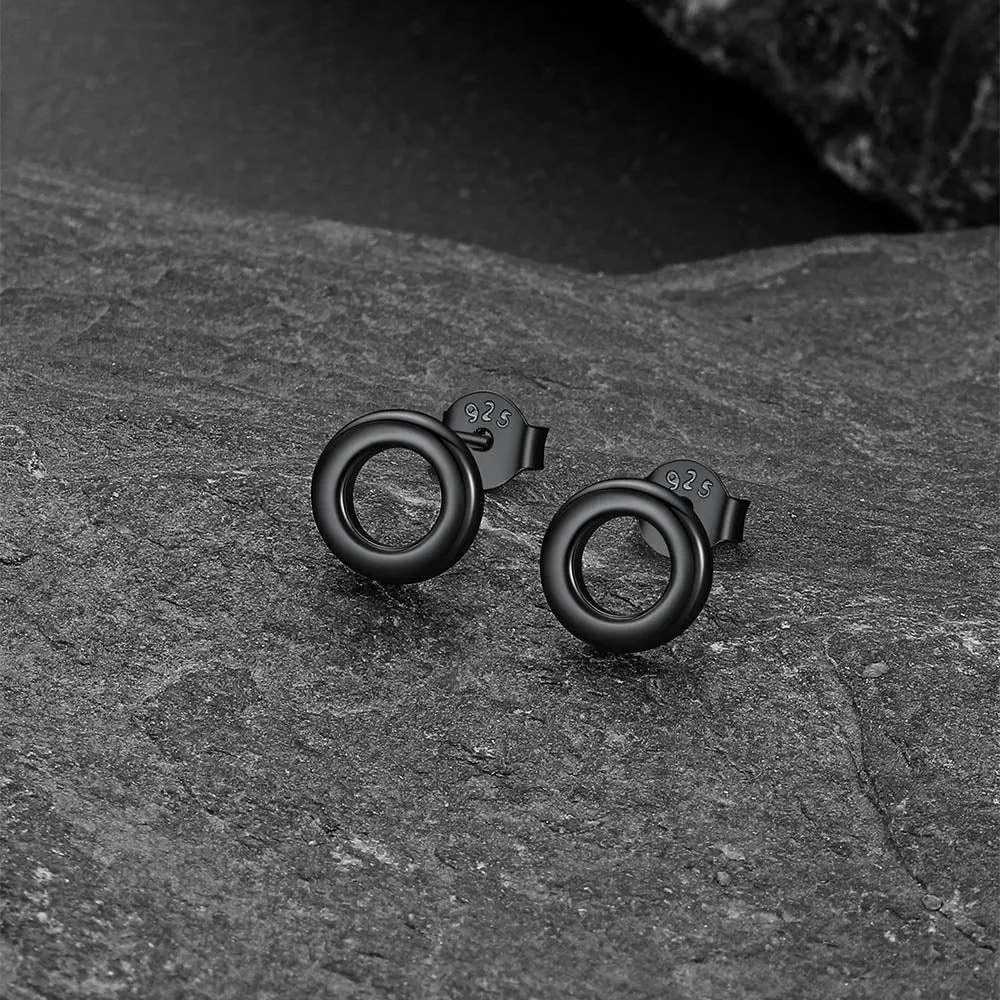 Sterling Silver Classic Circle Stud Earrings for Women sold by FaithHeart product image thumbnail 5