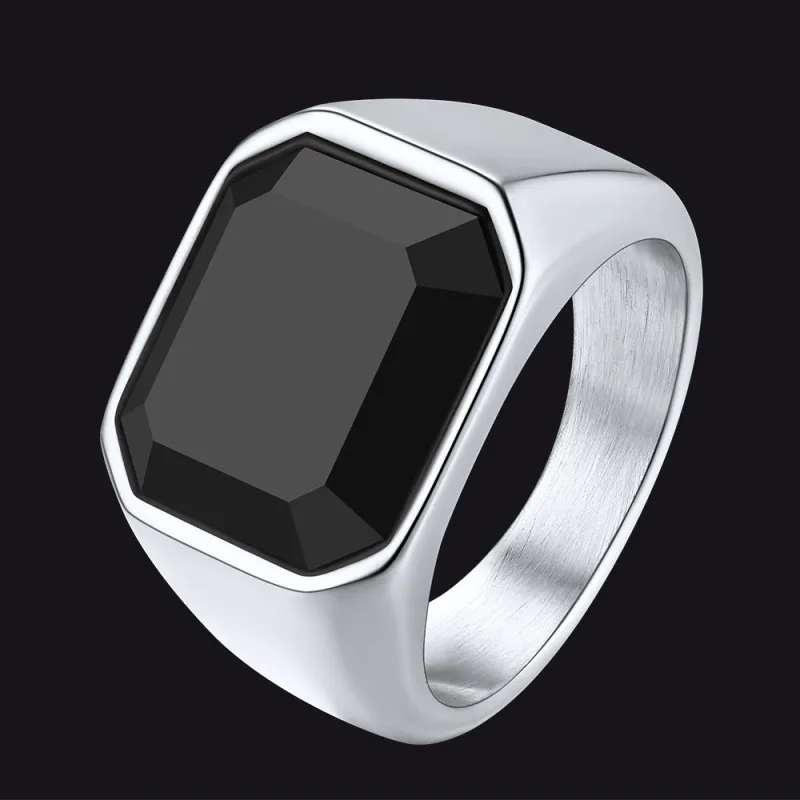 Engraved Black Onyx Signet Ring for Men sold by FaithHeart