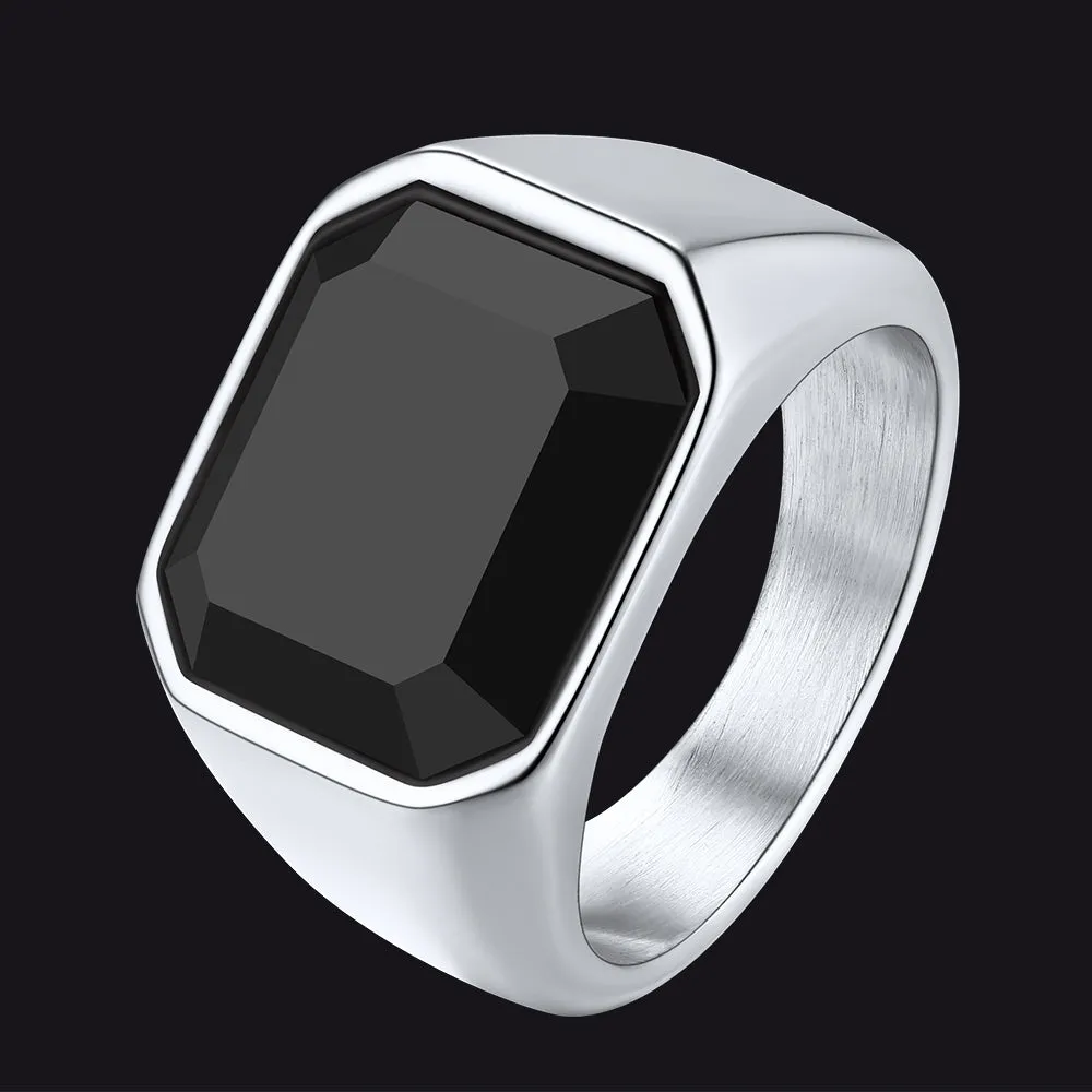 Engraved Black Onyx Signet Ring for Men sold by FaithHeart