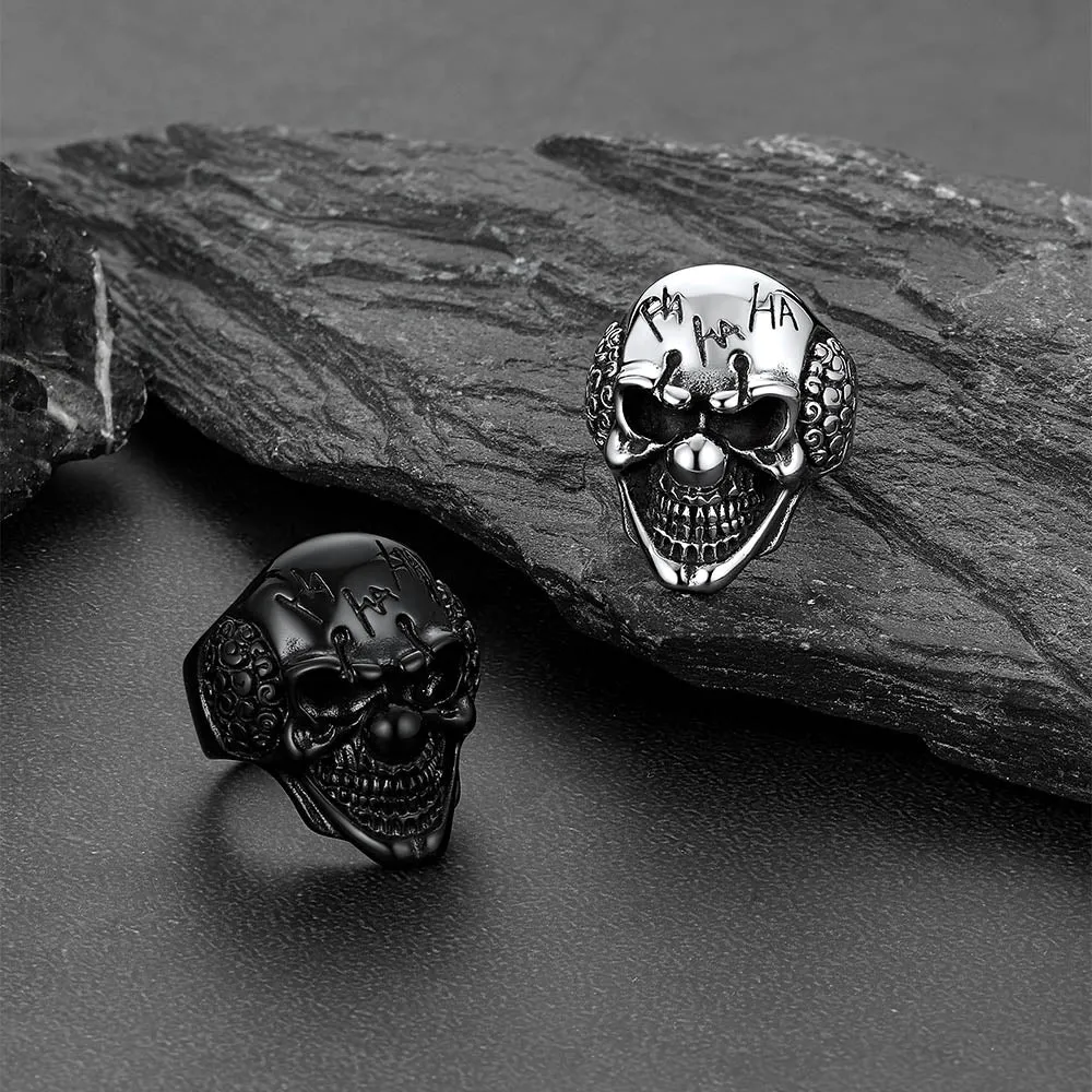 Gothic Joker Clown Skull Stainless Steel Ring for Men sold by FaithHeart product image thumbnail 4