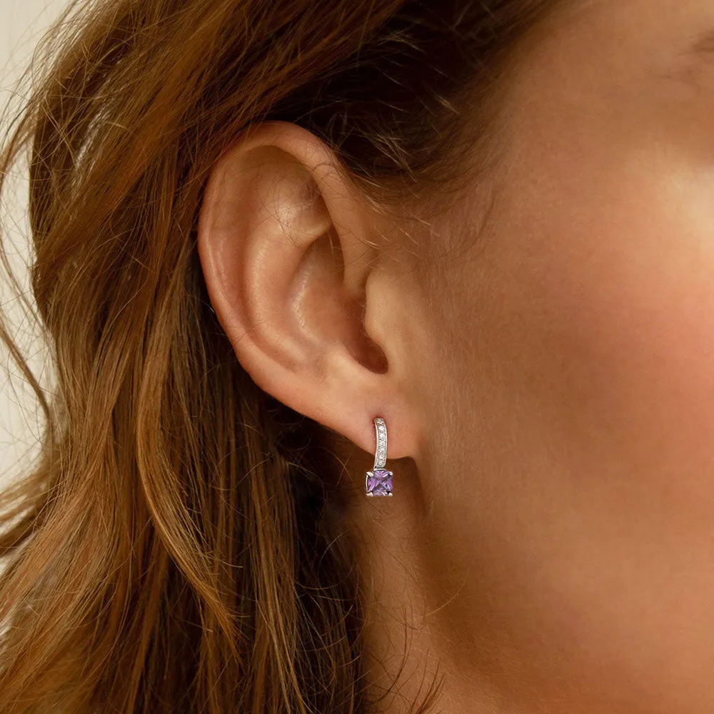 Dainty Birthstone Stud Drop Earrings for Women in Sterling Silver sold by FaithHeart product image thumbnail 5