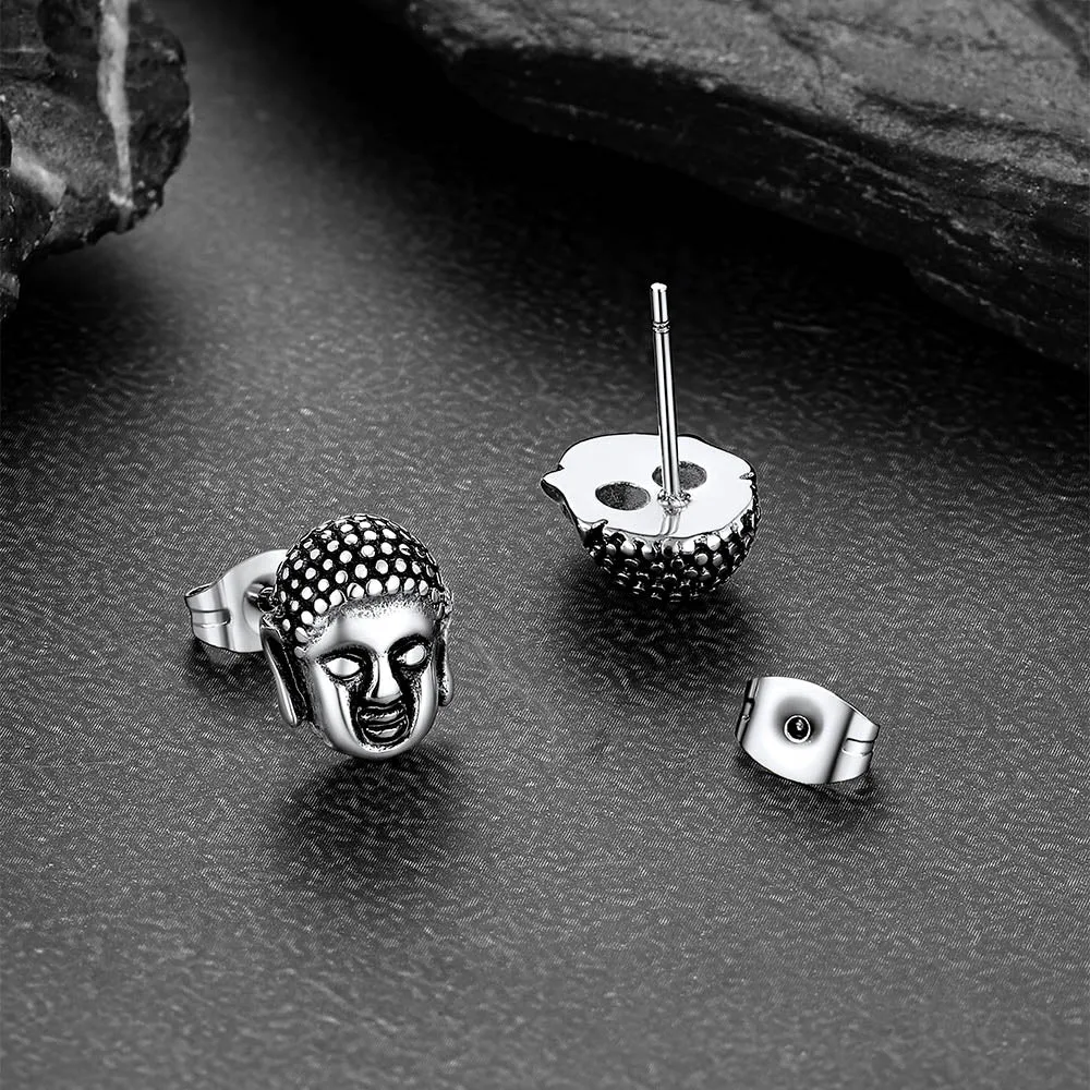 Flash Sale Retro Buddha Head Stud Earrings for Women sold by FaithHeart product image thumbnail 4