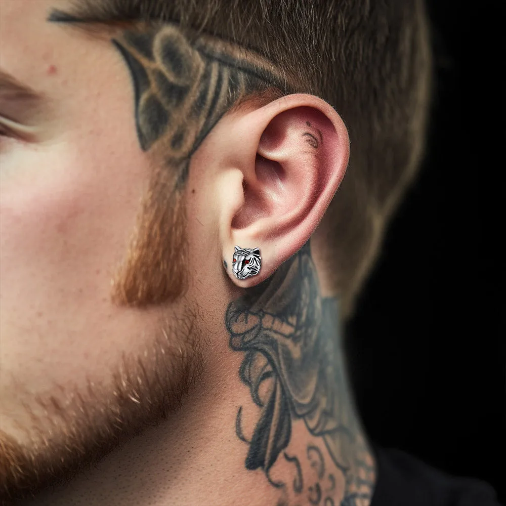 Flash Sale Vintage Tiger Stud Earrings for Men sold by FaithHeart product image thumbnail 2