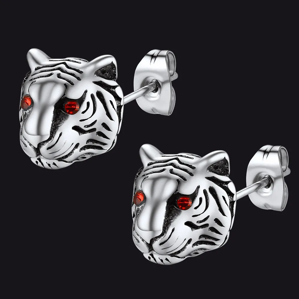Flash Sale Vintage Tiger Stud Earrings for Men sold by FaithHeart