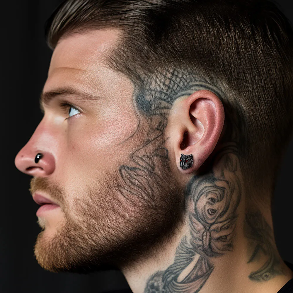 Flash Sale Vintage Tiger Stud Earrings for Men sold by FaithHeart product image thumbnail 4