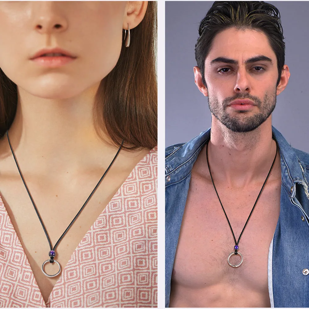 Promise Ring Wax Rope Leather Necklace for Couples sold by FaithHeart product image thumbnail 2