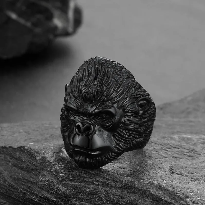 Biker Gorilla King Stainless Steel Ring for Men sold by FaithHeart product image thumbnail 5