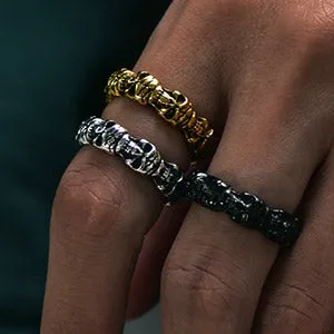 Punk Skull Statement Band Ring for Men in Stainless Steel sold by FaithHeart product image thumbnail 3