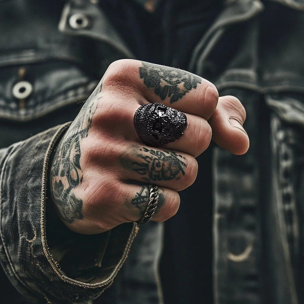 Skull Skeleton Stainless Steel Ring for Men sold by FaithHeart product image thumbnail 3