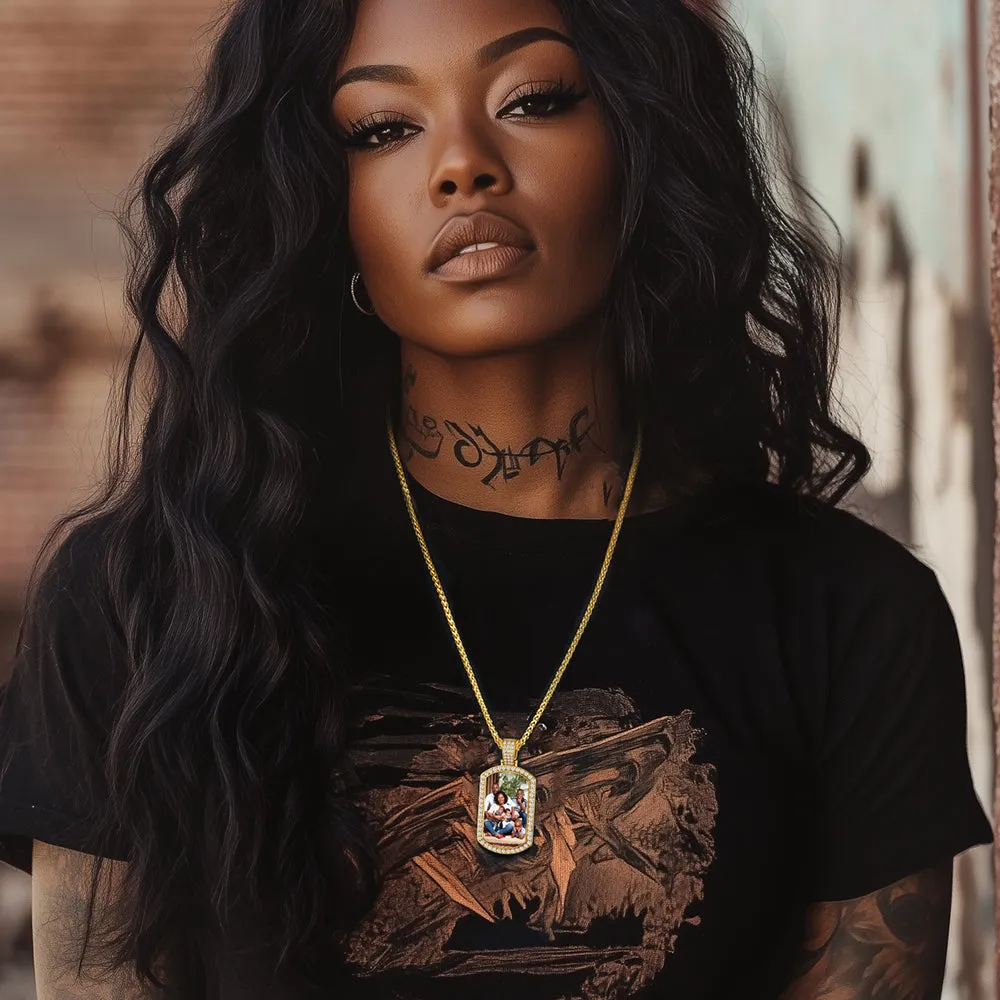 Customized Zirconia Picture Dog Tag Necklace Memorial Gift for Men Women sold by FaithHeart product image thumbnail 4