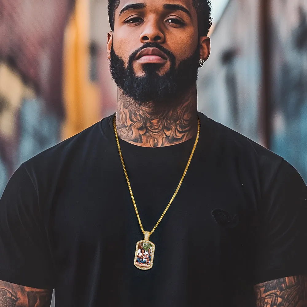 Customized Zirconia Picture Dog Tag Necklace Memorial Gift for Men Women sold by FaithHeart product image thumbnail 3