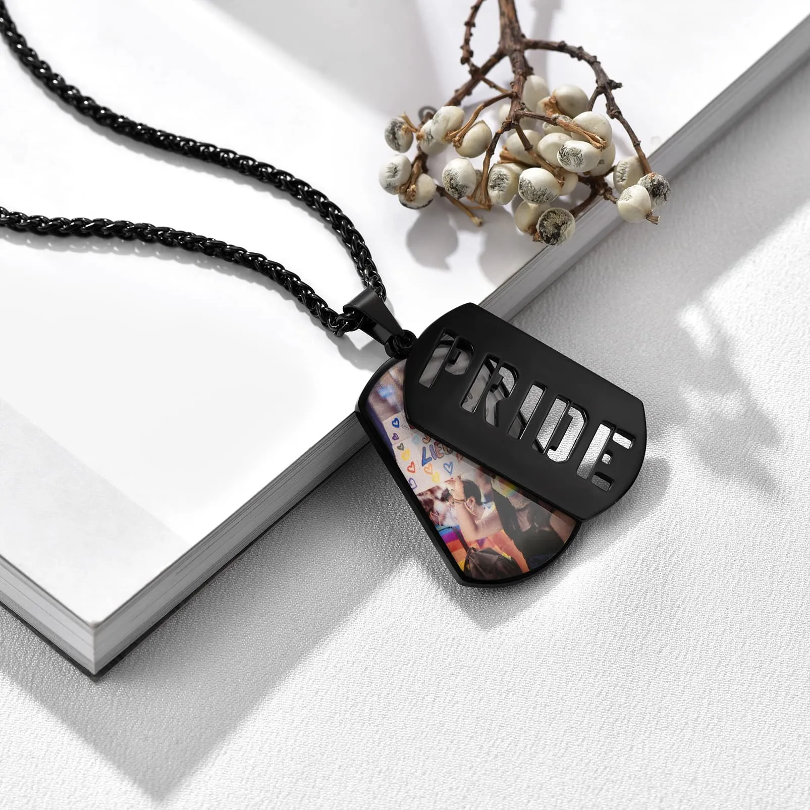 Customized Name Photo Dog Tag Memorial Necklace With Picture sold by FaithHeart product image thumbnail 5