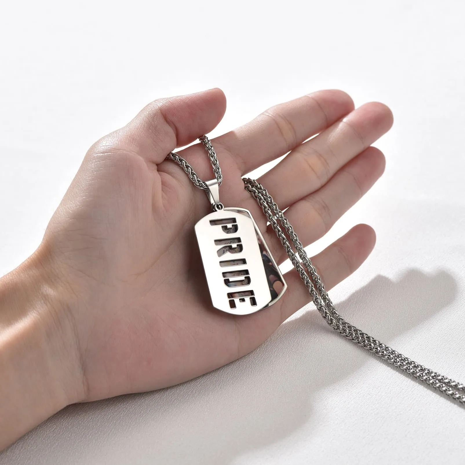 Customized Name Photo Dog Tag Memorial Necklace With Picture sold by FaithHeart product image thumbnail 4